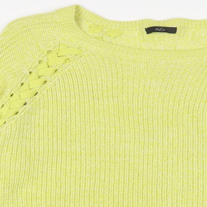 Womens UK Size 14 M&Co Green Pullover Jumper