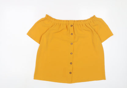 Womens UK Size 12 Dorothy Perkins Yellow Basic T-Shirt