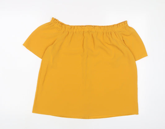 Womens UK Size 12 Dorothy Perkins Yellow Basic T-Shirt