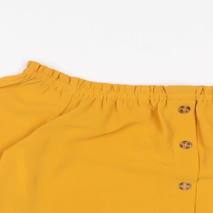 Womens UK Size 12 Dorothy Perkins Yellow Basic T-Shirt