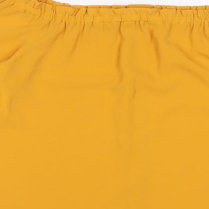 Womens UK Size 12 Dorothy Perkins Yellow Basic T-Shirt