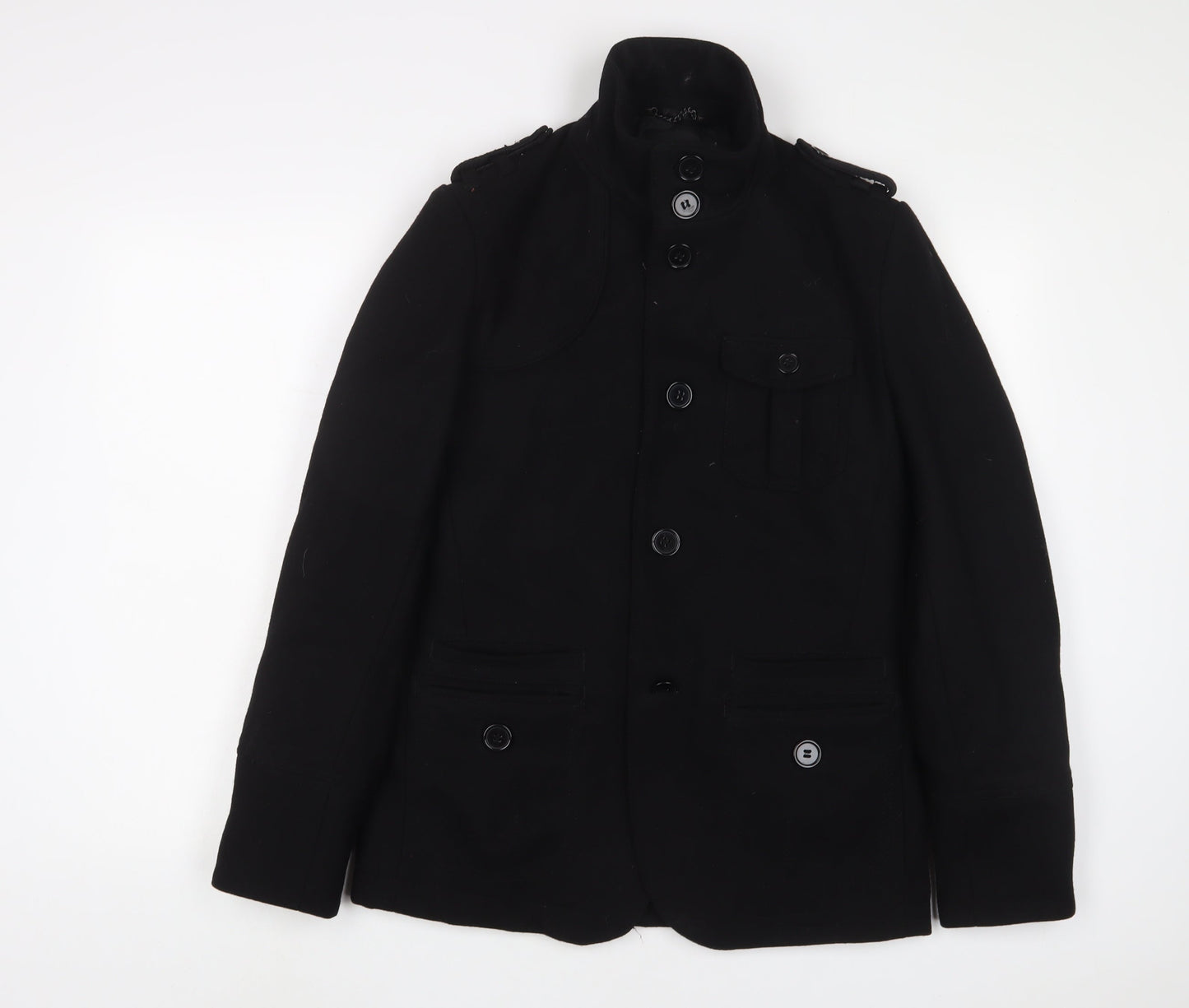Mens UK Size S H&M Black Military Jacket