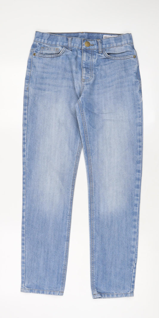 Denim & Co. Mens Blue Cotton Straight Jeans Size 28 in L30 in Slim Zip