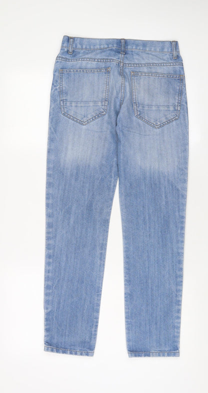 Denim & Co. Mens Blue Cotton Straight Jeans Size 28 in L30 in Slim Zip
