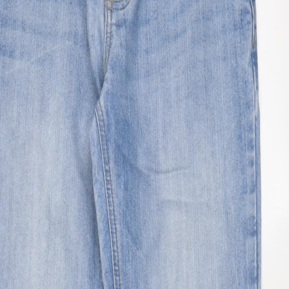 Denim & Co. Mens Blue Cotton Straight Jeans Size 28 in L30 in Slim Zip