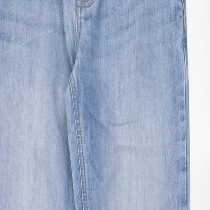 Denim & Co. Mens Blue Cotton Straight Jeans Size 28 in L30 in Slim Zip