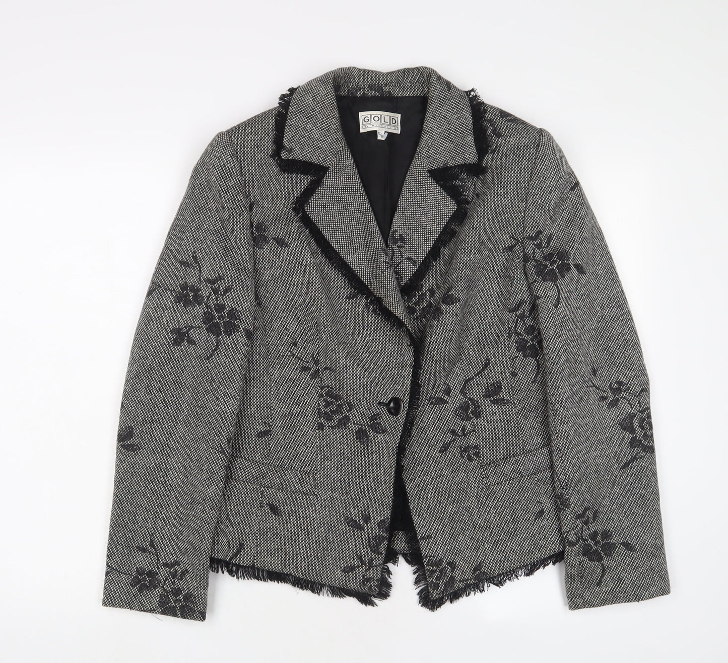 Womens UK Size 12 Gold Grey Jacket