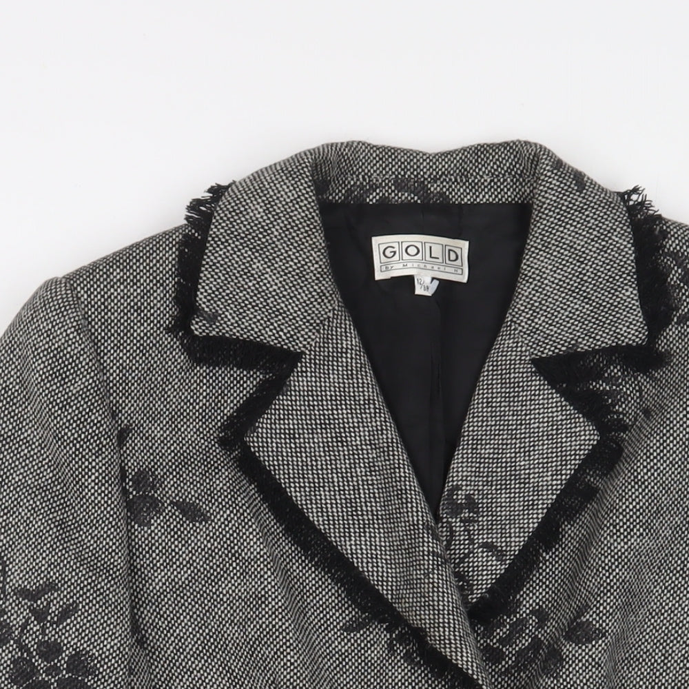 Womens UK Size 12 Gold Grey Jacket