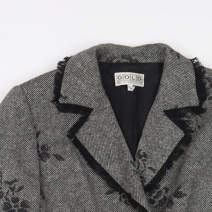 Womens UK Size 12 Gold Grey Jacket
