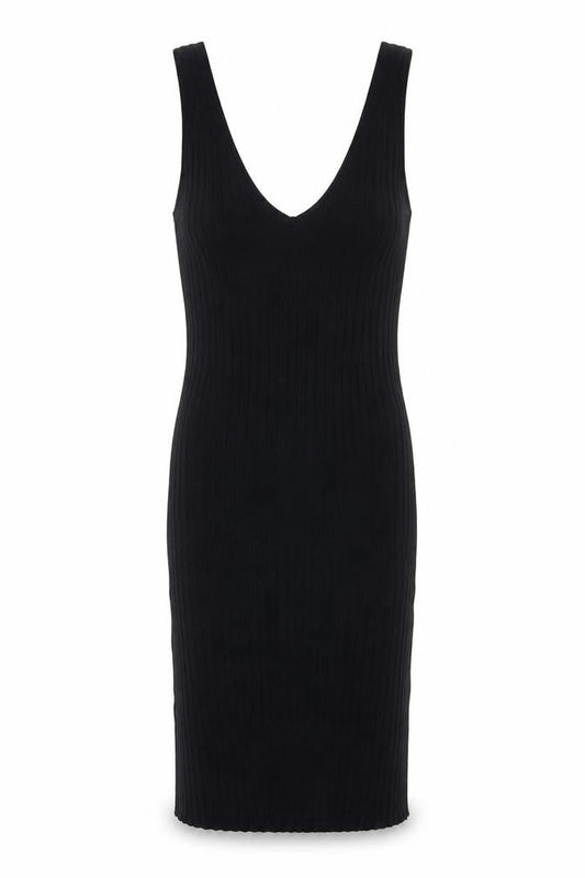 Bershka Womens Black Viscose Bodycon Size S V-Neck Pullover