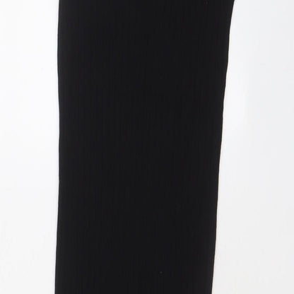 Bershka Womens Black Viscose Bodycon Size S V-Neck Pullover