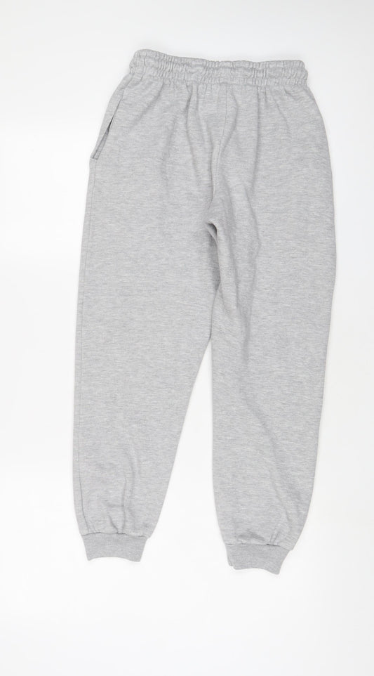 Boohoo Mens Grey Cotton Jogger Trousers Size M L27 in Regular Drawstring