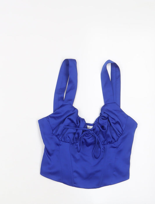 Bershka Womens Blue Polyester Camisole Tank Size S V-Neck