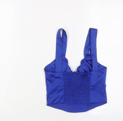 Bershka Womens Blue Polyester Camisole Tank Size S V-Neck
