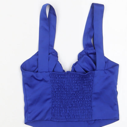 Bershka Womens Blue Polyester Camisole Tank Size S V-Neck