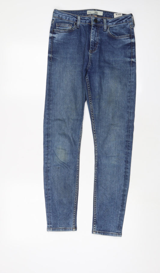 Topshop Womens Blue Cotton Skinny Jeans Size 28 in L30 in Regular Zip