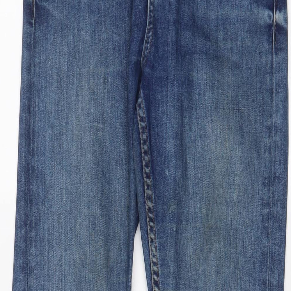 Topshop Womens Blue Cotton Skinny Jeans Size 28 in L30 in Regular Zip