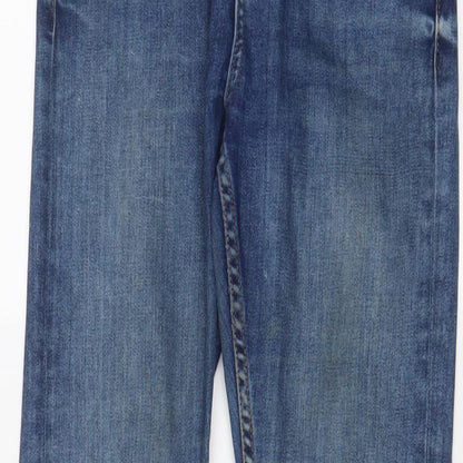 Topshop Womens Blue Cotton Skinny Jeans Size 28 in L30 in Regular Zip