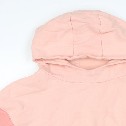 NEXT Girls Pink Cotton Pullover Hoodie Size 11 Years