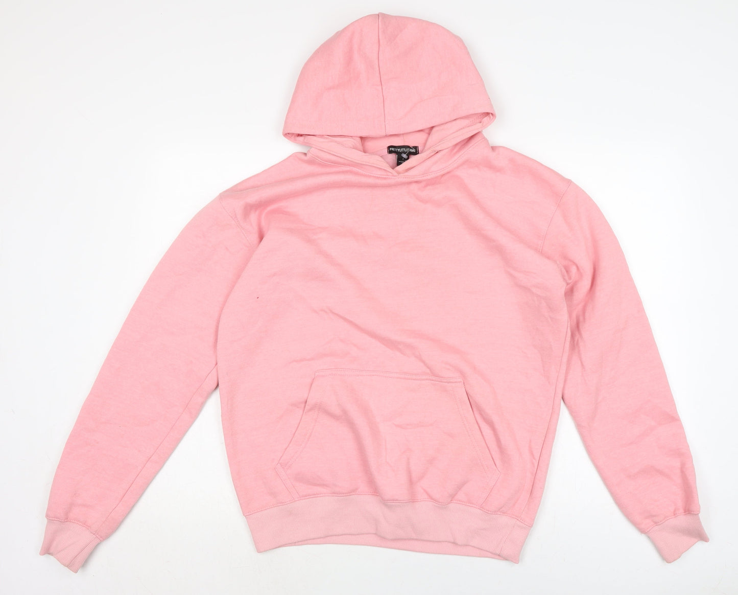 PRETTYLITTLETHING Womens Pink Cotton Pullover Hoodie Size S