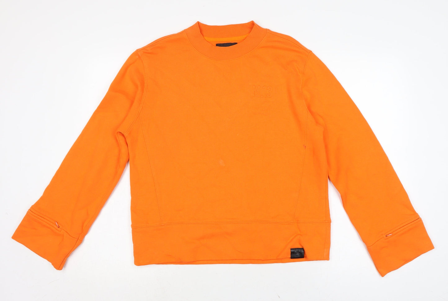 MDIV Womens Orange Cotton Pullover Sweatshirt Size M