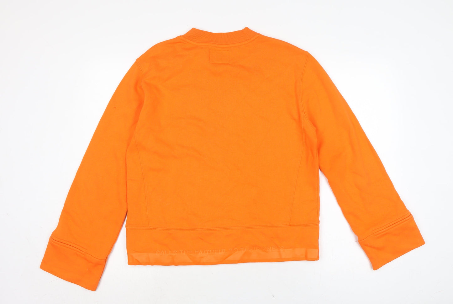MDIV Womens Orange Cotton Pullover Sweatshirt Size M