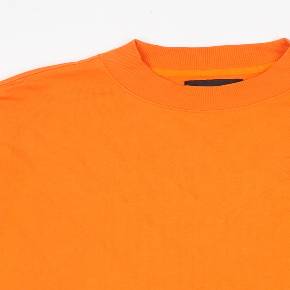 MDIV Womens Orange Cotton Pullover Sweatshirt Size M