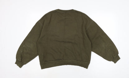 Womens UK Size XS Pull&Bear Green Pullover Sweatshirt