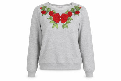 Front view of Red Herring women’s grey cotton pullover sweatshirt, size UK 8