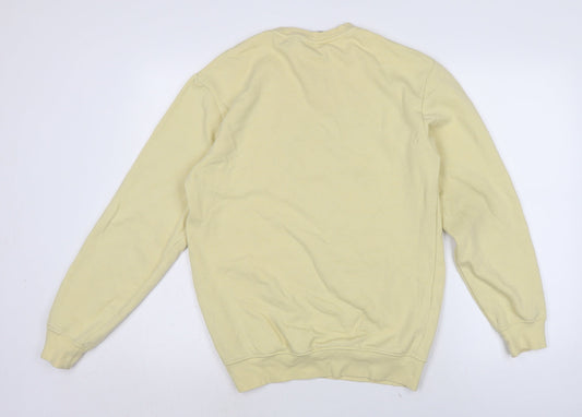 H&M Womens Yellow Cotton Pullover Sweatshirt Size XS