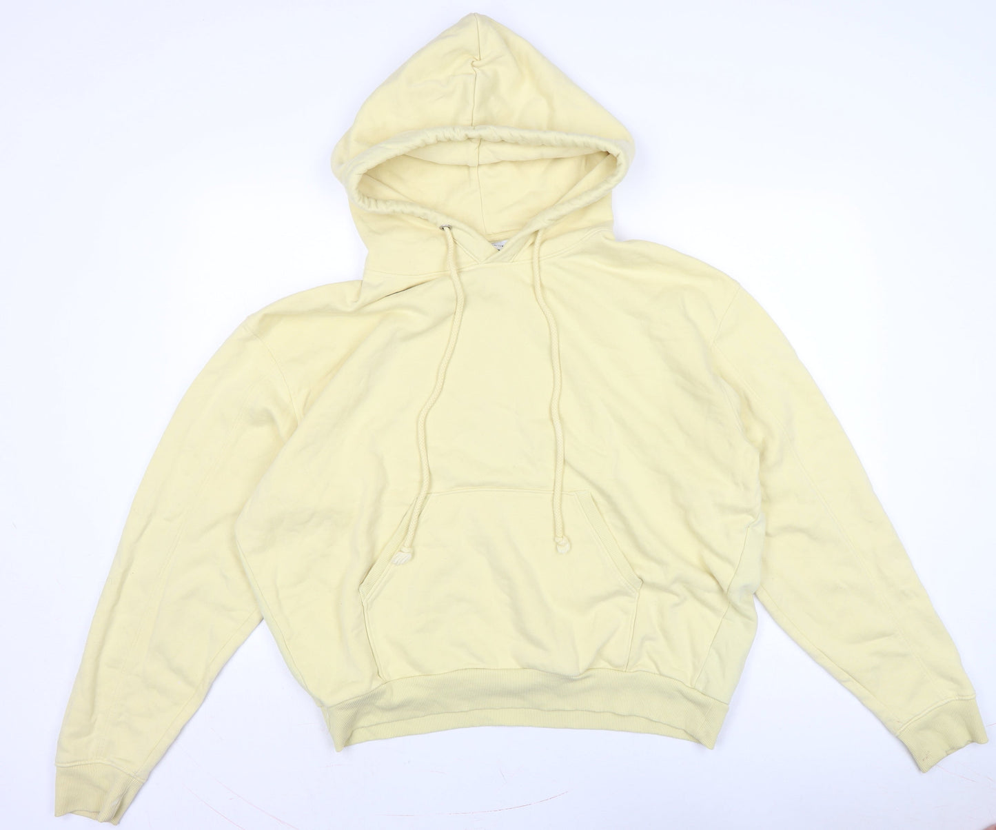 Weekday Mens Yellow Cotton Pullover Hoodie Size M