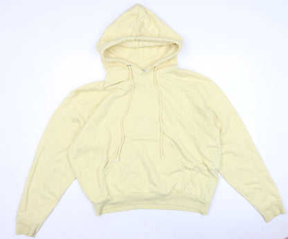 Weekday Mens Yellow Cotton Pullover Hoodie Size M