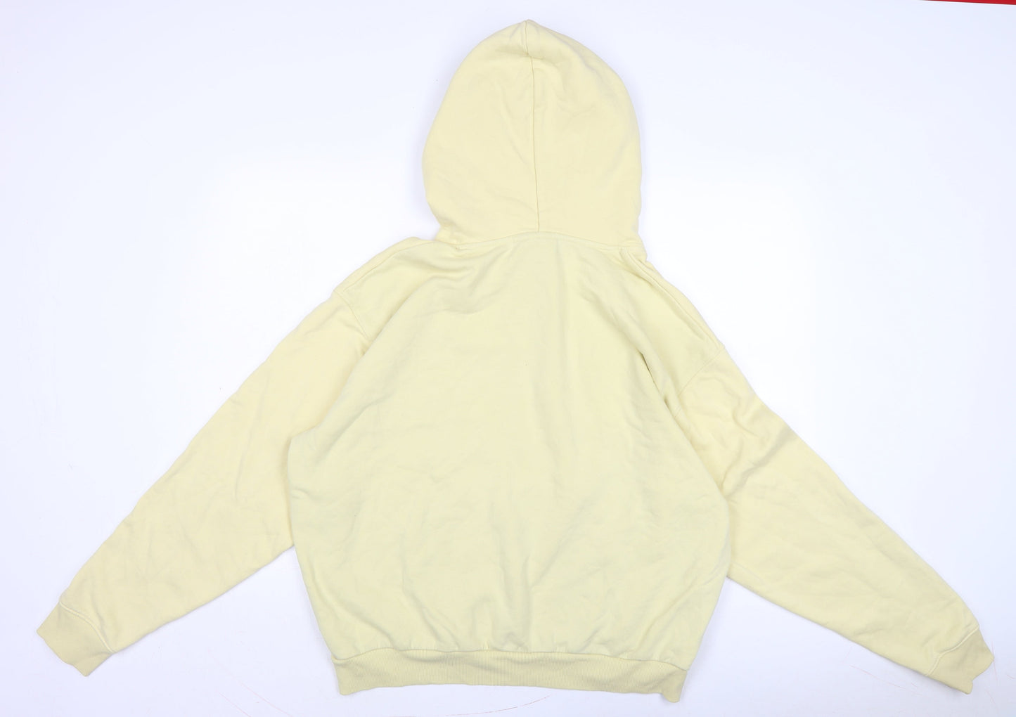 Weekday Mens Yellow Cotton Pullover Hoodie Size M