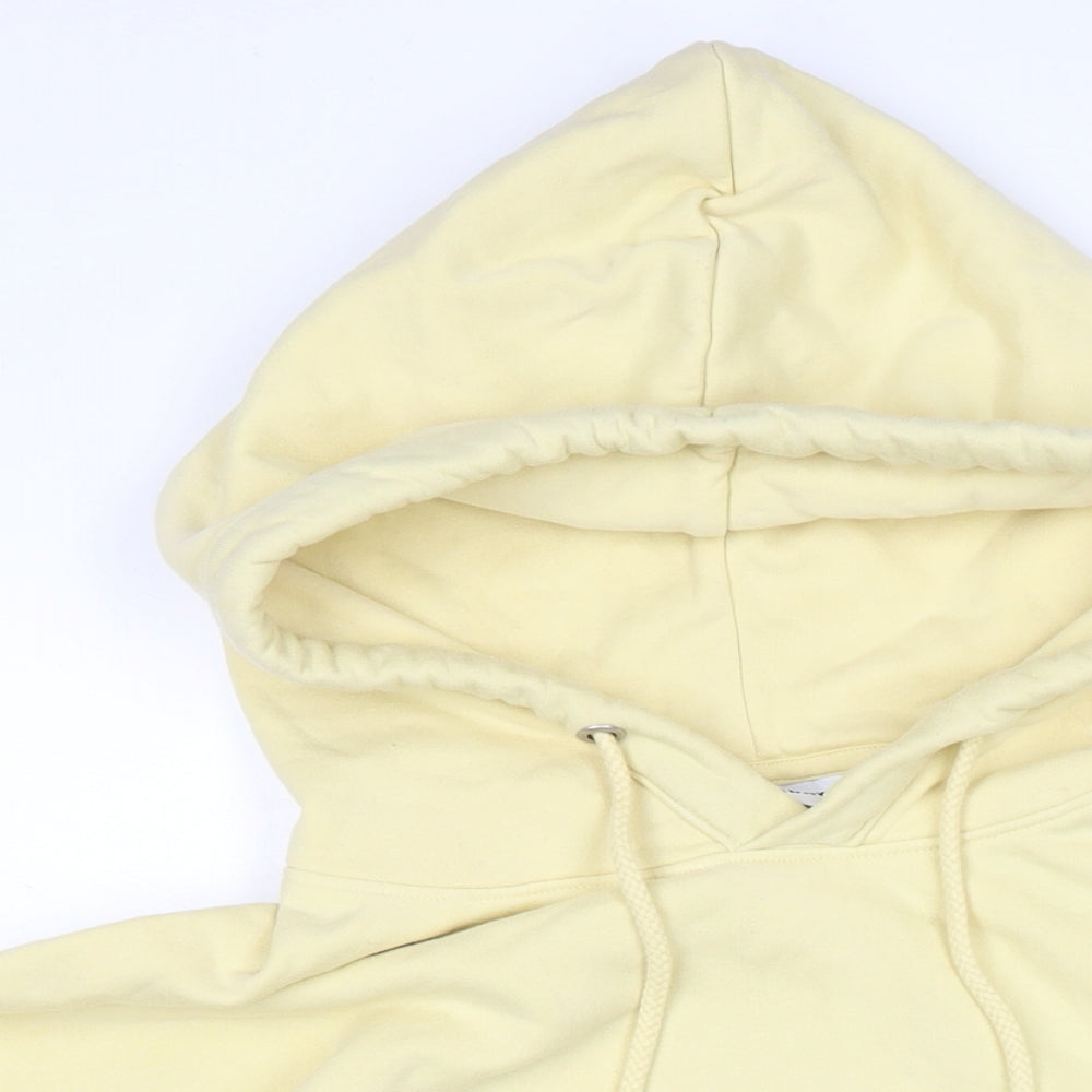 Weekday Mens Yellow Cotton Pullover Hoodie Size M