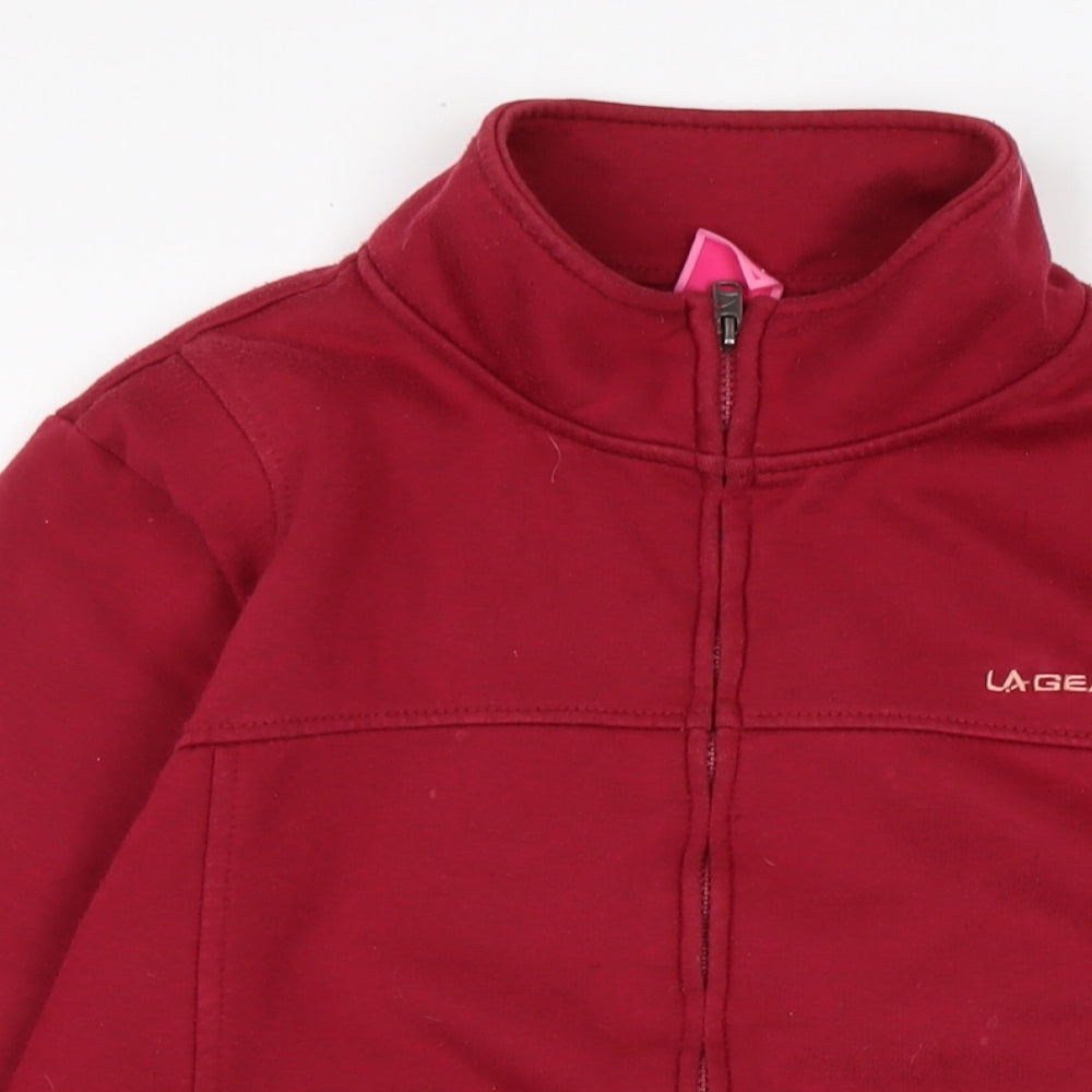 Womens UK Size 16 LA Gear Red Full Zip Sweatshirt