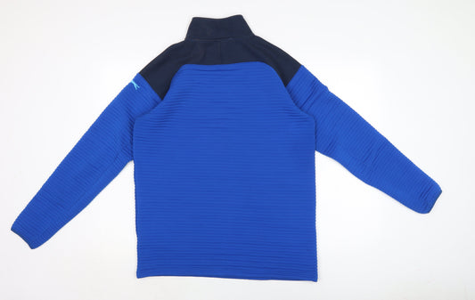 Slazenger Mens Blue Polyester Pullover Casual Size L Mock Neck