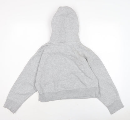 Zara Womens Grey Cotton Pullover Hoodie Size S