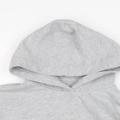 Zara Womens Grey Cotton Pullover Hoodie Size S