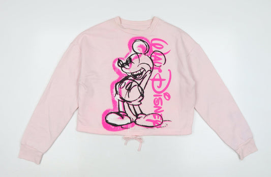 Womens UK Size XS Disney Pink Pullover Sweatshirt