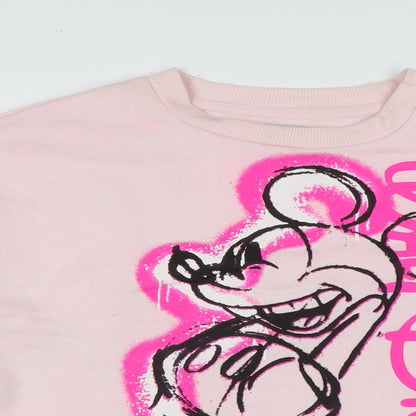 Womens UK Size XS Disney Pink Pullover Sweatshirt