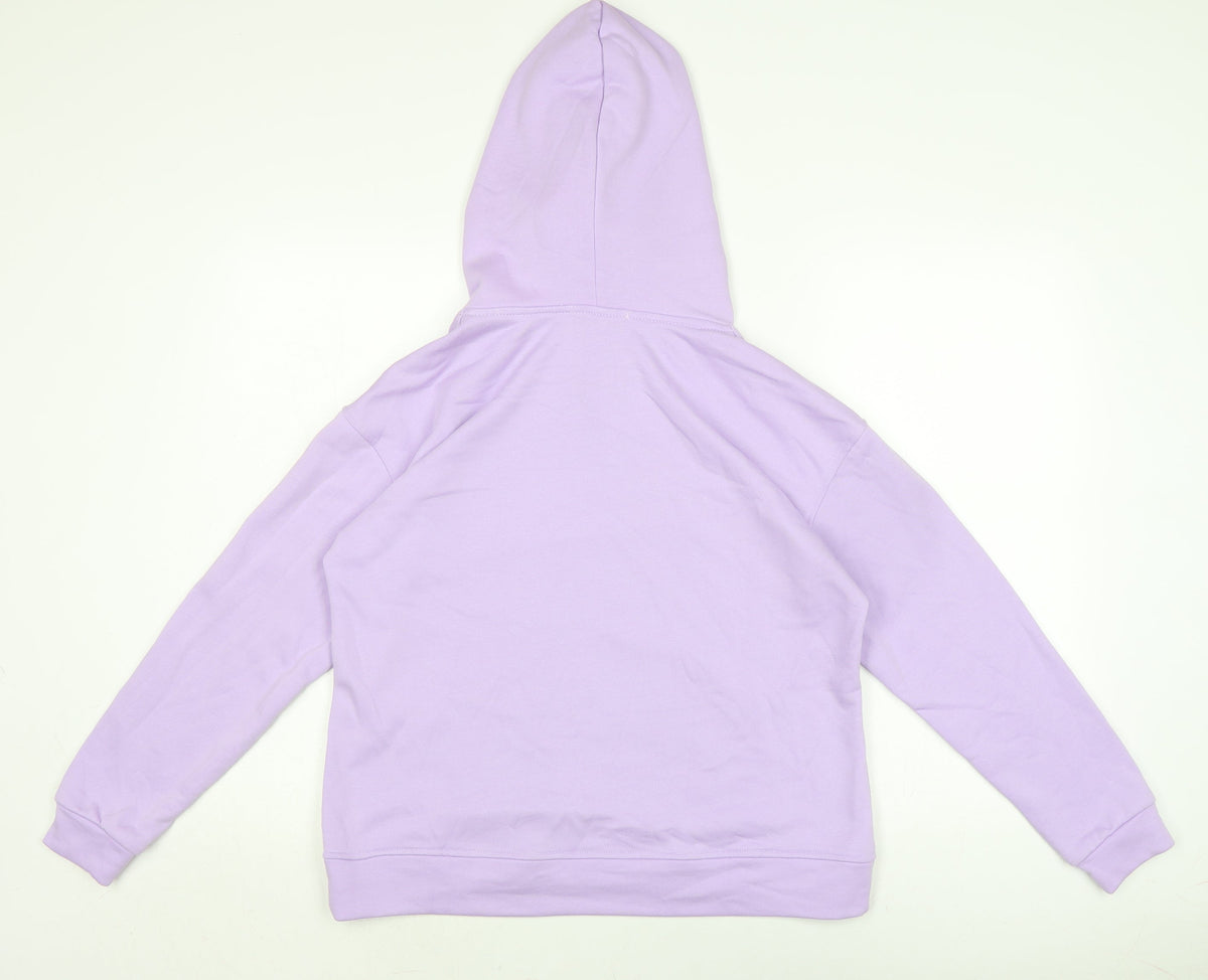 Dragonfly Womens Purple Cotton Pullover Hoodie Size 12