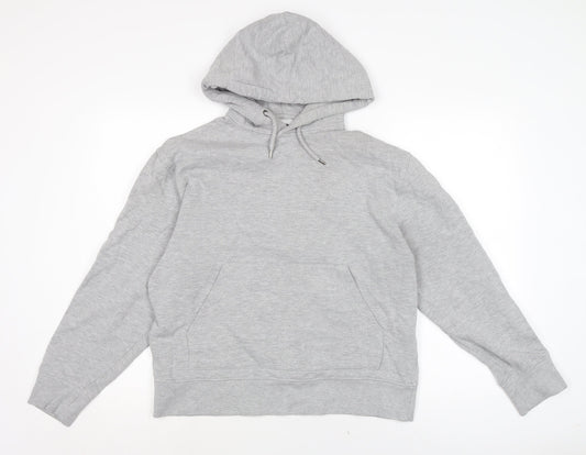 Topman Mens Grey Cotton Pullover Hoodie Size S