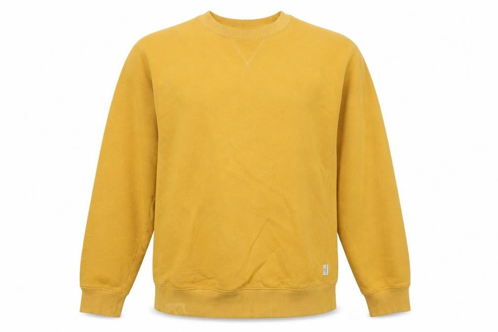 Mens UK Size L Easy Yellow Pullover Sweatshirt