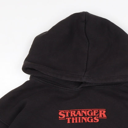 Zara Womens Black Cotton Pullover Hoodie Size 10