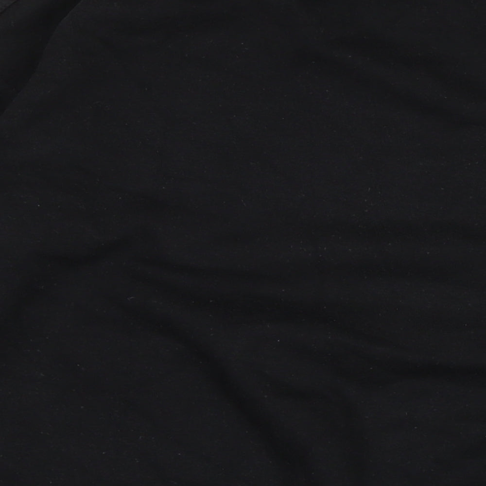 Boohoo Womens Black Cotton Pullover Sweatshirt Size 8