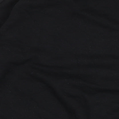 Boohoo Womens Black Cotton Pullover Sweatshirt Size 8