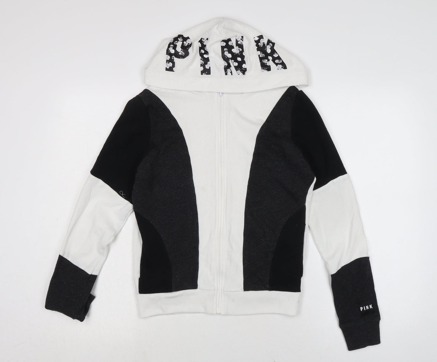 Victoria's Secret Womens White Cotton Full Zip Hoodie Size XS