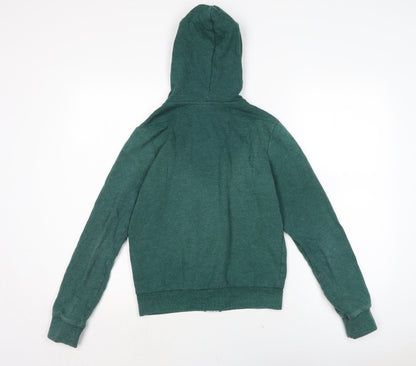 Divided Womens Green Cotton Full Zip Hoodie Size 6