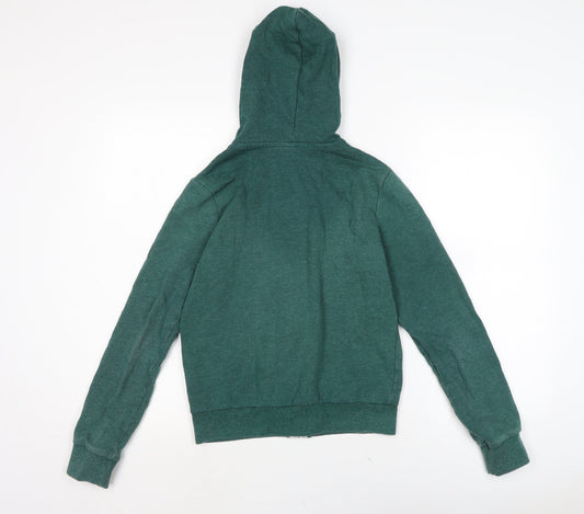 Divided Womens Green Cotton Full Zip Hoodie Size 6