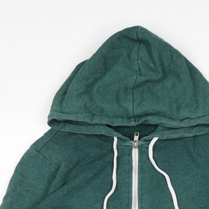 Divided Womens Green Cotton Full Zip Hoodie Size 6